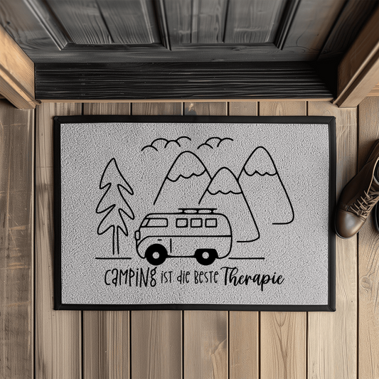 Fußmatte "Camping ist  die beste Therapie"